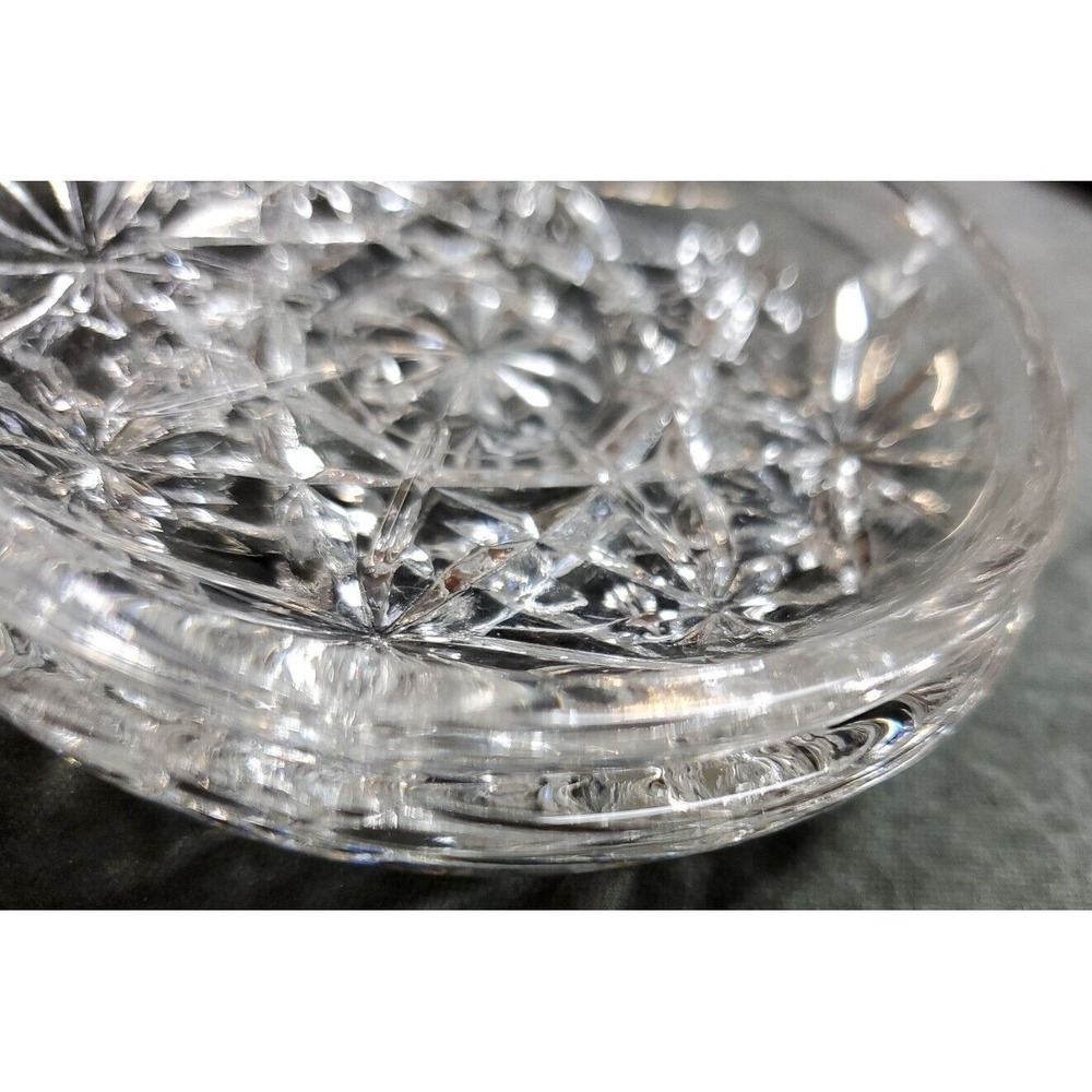 2 Anchor Hocking Coasters Early American Clear Glass Star Of David Vtg 3.75"‎